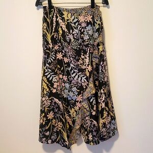Calvin Klein Floral Ruffled Midi Skirt, Size 4